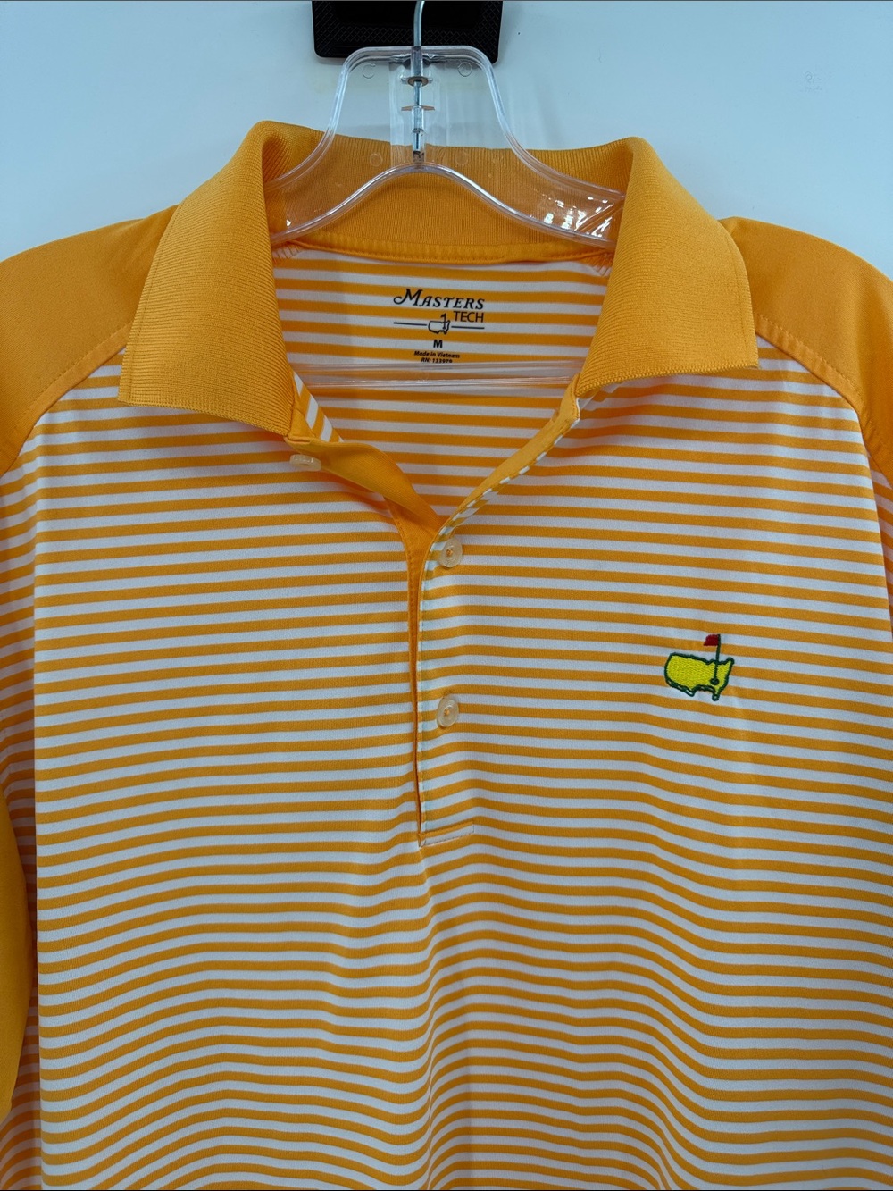 Masters Tech Men's Short Sleeve Golf Performance Polo - Orange/White - Medium